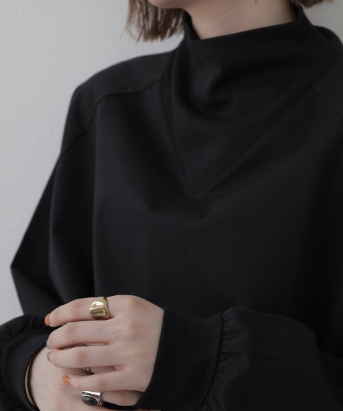 FUNALIVE（ファンアライブ）の「Typewriter High-neck Tops タイプライターハイネック トップス 長袖（シャツ/ブラウス・レディース・オフホワイト/ブラック・FREE）」の17枚目の写真