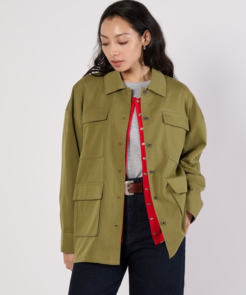 Eddie Bauer(エディーバウアー)の「ユーティリティポケット シャツジャケット(シャツ/ブラウス・レディース・アイボリー/ダークグレー/カーキ・S/M/L/XL)」の3枚目の写真