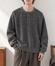 MONO-MART（モノマート）の「【キマラクニットシリーズ】ハイコンフォート ラグラン オーバーサイズ ヘンリーネック バルキーニット<帯電防止・ウォッシャブル・アンチピリング>（ニット/セーター）」