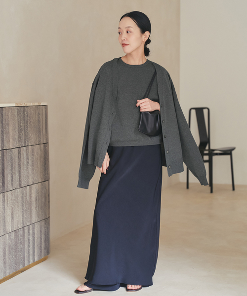plage(プラージュ)の「《一部店舗・WEB限定追加》sweat kn nuance カーディガン 2(カーディガン/ボレロ・レディース・チャコールグレー/ライトグレー・FREE)」の8枚目の写真