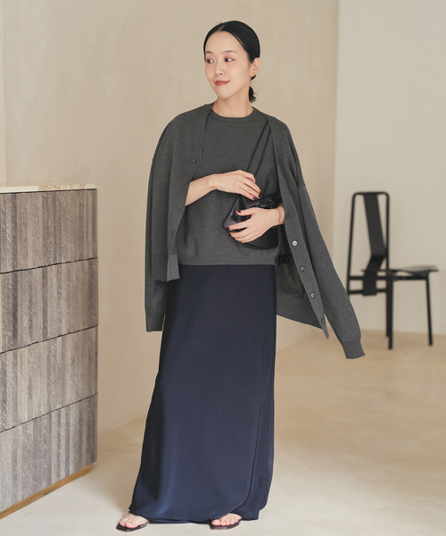 plage(プラージュ)の「《一部店舗・WEB限定追加》sweat kn nuance カーディガン 2(カーディガン/ボレロ・レディース・チャコールグレー/ライトグレー・FREE)」の11枚目の写真