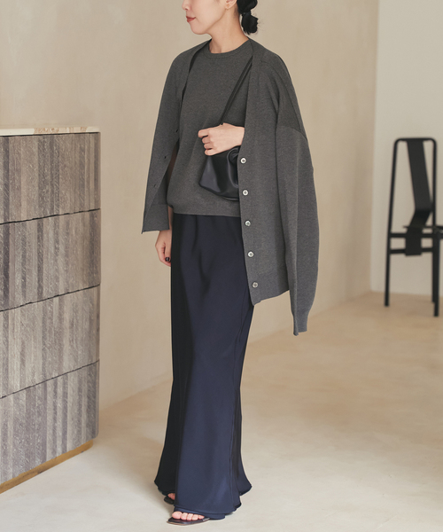 plage(プラージュ)の「《一部店舗・WEB限定追加》sweat kn nuance カーディガン 2(カーディガン/ボレロ・レディース・チャコールグレー/ライトグレー・FREE)」の12枚目の写真