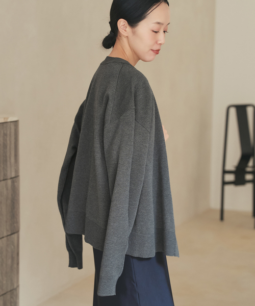 plage(プラージュ)の「《一部店舗・WEB限定追加》sweat kn nuance カーディガン 2(カーディガン/ボレロ・レディース・チャコールグレー/ライトグレー・FREE)」の16枚目の写真