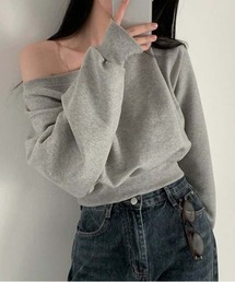 VENCEEXCHANGE | クロップド丈オフショルスウェット(パーカー)