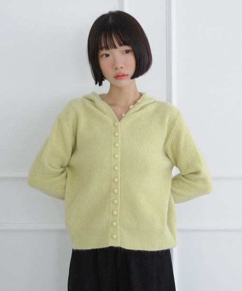 by muni:r（バイ ムニール）の「キャンディ フード ニットカーディガン/2026 AW COLLECTION（ニット/セーター・レディース・ライトグリーン/スカイブルー/ライトピンク・FREE）」の2枚目の写真