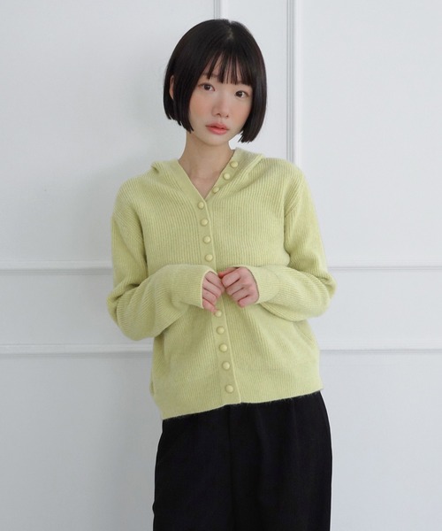 by muni:r（バイ ムニール）の「キャンディ フード ニットカーディガン/2026 AW COLLECTION（ニット/セーター・レディース・ライトグリーン/スカイブルー/ライトピンク・FREE）」の4枚目の写真