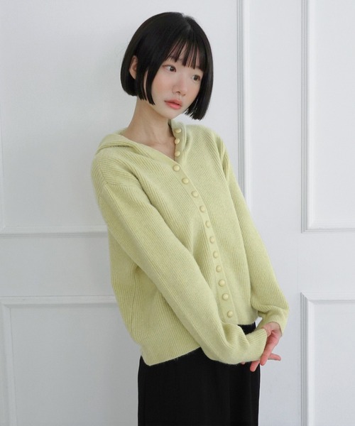 by muni:r（バイ ムニール）の「キャンディ フード ニットカーディガン/2026 AW COLLECTION（ニット/セーター・レディース・ライトグリーン/スカイブルー/ライトピンク・FREE）」の9枚目の写真