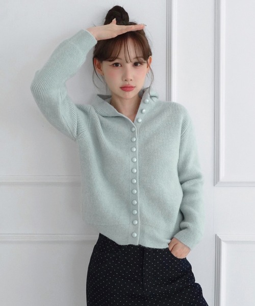 by muni:r（バイ ムニール）の「キャンディ フード ニットカーディガン/2026 AW COLLECTION（ニット/セーター・レディース・ライトグリーン/スカイブルー/ライトピンク・FREE）」の13枚目の写真