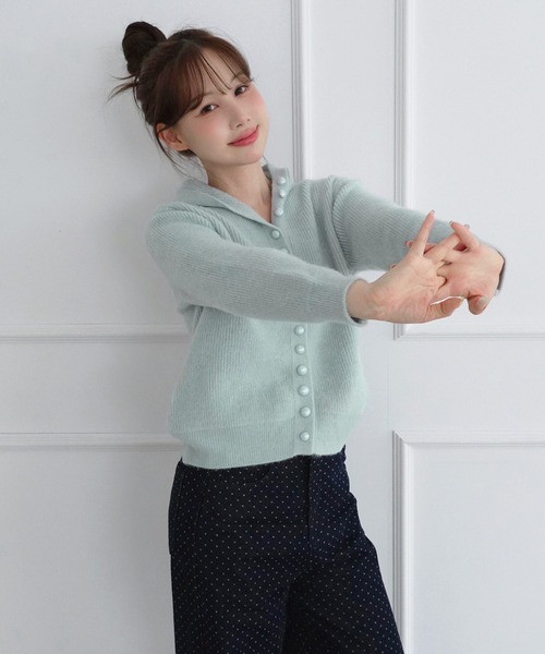 by muni:r（バイ ムニール）の「キャンディ フード ニットカーディガン/2026 AW COLLECTION（ニット/セーター・レディース・ライトグリーン/スカイブルー/ライトピンク・FREE）」の14枚目の写真