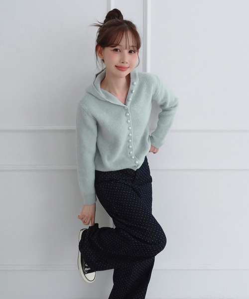 by muni:r（バイ ムニール）の「キャンディ フード ニットカーディガン/2026 AW COLLECTION（ニット/セーター・レディース・ライトグリーン/スカイブルー/ライトピンク・FREE）」の17枚目の写真