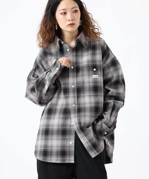 PRO CLUB (プロクラブ)の「PLO CLUB Heavyweight wide Ombre Flannel Shirt オンブレチェック オーバーサイズ フランネルシャツ 長袖(シャツ/ブラウス・メンズ・ブラック/ブラウン・L)」の1枚目の写真
