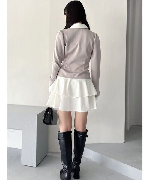 dazzlin（ダズリン）の「ビジューカラーレイヤードカットワンピース（ワンピース・レディース・ベージュ/ブラック・SMALL/MEDIUM）」の20枚目の写真