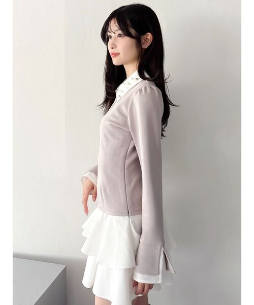 dazzlin（ダズリン）の「ビジューカラーレイヤードカットワンピース（ワンピース・レディース・ベージュ/ブラック・SMALL/MEDIUM）」の22枚目の写真