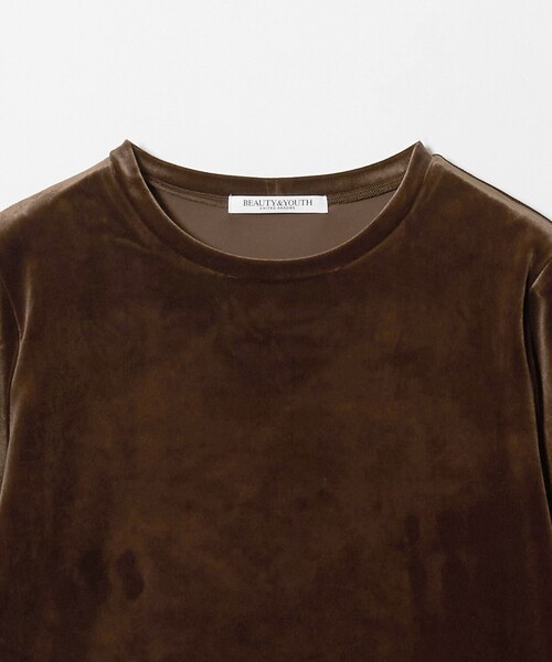 BEAUTY&YOUTH UNITED ARROWS(ビューティーアンドユースユナイテッドアローズ)の「ベロア ロングスリーブTシャツ ウォッシャブル(Tシャツ/カットソー・レディース・オフホワイト/ダークブラウン/ブラック・FREE)」の9枚目の写真