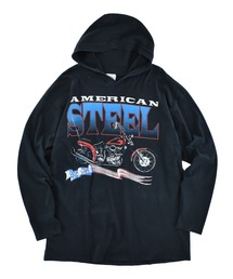 【USED】CROSS COLOURS “AMERICAN STEEL” L/S バイク Tシャツ USA製