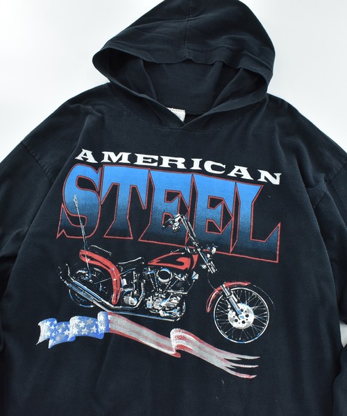 LABORATORY R（ラボラトリーアール）の「【USED】CROSS COLOURS “AMERICAN STEEL” L/S バイク Tシャツ USA製（Tシャツ/カットソー・メンズ・ブラック・X-LARGE）」の2枚目の写真