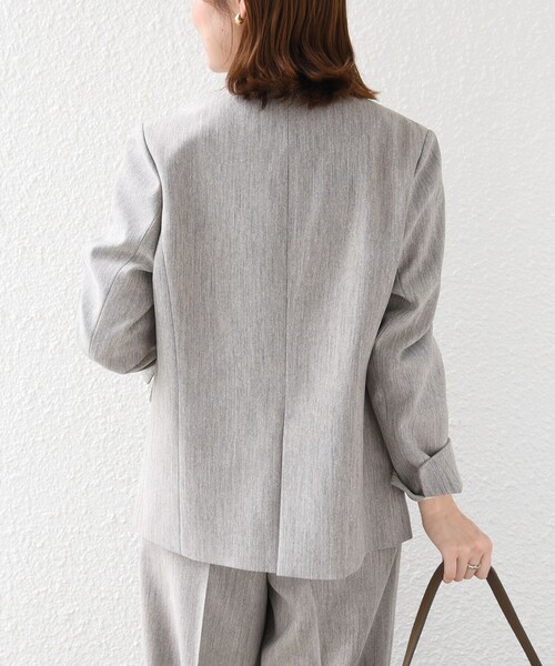 SHIPS（シップス）の「〈洗濯機可能〉FUNCTION ツイル ジャケット 26AW（ノーカラージャケット・レディース・ネイビー/ベージュ系・40/38/36/34）」の8枚目の写真