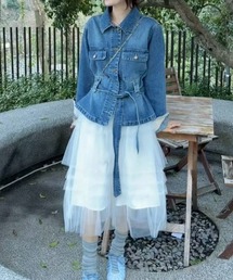 デニム襟付きジャケット