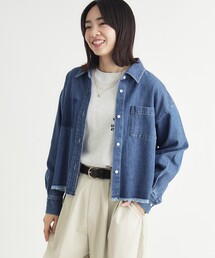 デニム加工ショートシャツ