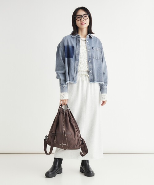 HONEYSUCKLE ROSE(ハニーサックルローズ)の「《店舗人気アイテム》デニム加工ショートシャツ(シャツ/ブラウス・レディース・ブルー系その他/サックスブルー・04/05)」の6枚目の写真