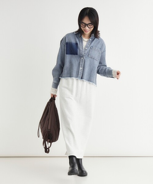 HONEYSUCKLE ROSE(ハニーサックルローズ)の「《店舗人気アイテム》デニム加工ショートシャツ(シャツ/ブラウス・レディース・ブルー系その他/サックスブルー・04/05)」の7枚目の写真