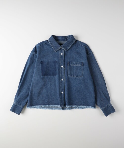 HONEYSUCKLE ROSE(ハニーサックルローズ)の「《店舗人気アイテム》デニム加工ショートシャツ(シャツ/ブラウス・レディース・ブルー系その他/サックスブルー・04/05)」の13枚目の写真