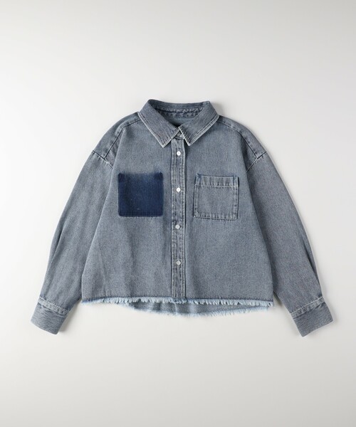 HONEYSUCKLE ROSE(ハニーサックルローズ)の「《店舗人気アイテム》デニム加工ショートシャツ(シャツ/ブラウス・レディース・ブルー系その他/サックスブルー・04/05)」の14枚目の写真