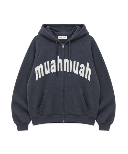 muahmuah（ムーアムーア）の「ヴィンテージ アップリケ MUAH フードジップアップ [チャコール]（パーカー・レディース・その他・FREE）」の17枚目の写真