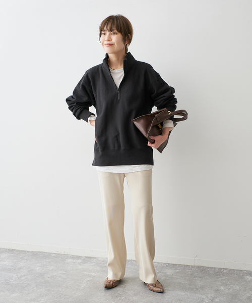 Spick & Span（スピックアンドスパン）の「Champion / チャンピオン REVERSE WEAVE(R) HALF ZIP SWEAT（スウェット・レディース・アイボリー/ブラック・MEDIUM）」の3枚目の写真