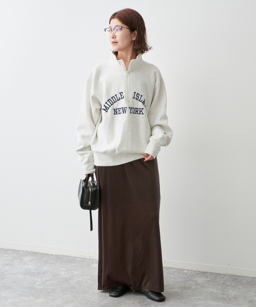 Spick & Span（スピックアンドスパン）の「Champion / チャンピオン REVERSE WEAVE(R) HALF ZIP SWEAT（スウェット・レディース・アイボリー/ブラック・MEDIUM）」の4枚目の写真