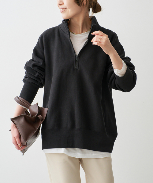 Spick & Span（スピックアンドスパン）の「Champion / チャンピオン REVERSE WEAVE(R) HALF ZIP SWEAT（スウェット・レディース・アイボリー/ブラック・MEDIUM）」の5枚目の写真