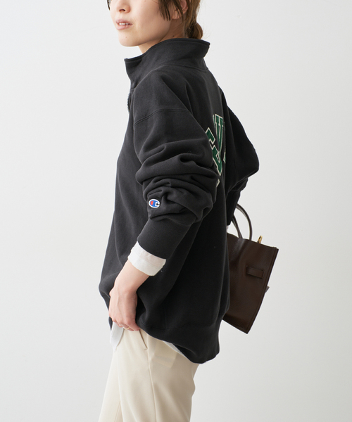 Spick & Span（スピックアンドスパン）の「Champion / チャンピオン REVERSE WEAVE(R) HALF ZIP SWEAT（スウェット・レディース・アイボリー/ブラック・MEDIUM）」の7枚目の写真