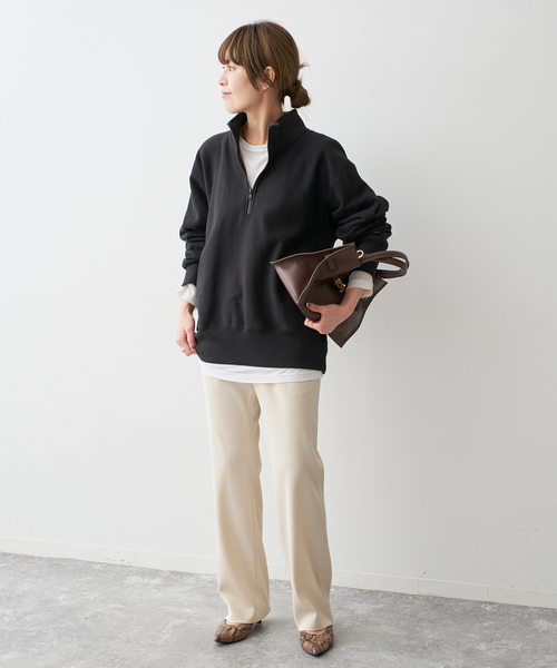 Spick & Span（スピックアンドスパン）の「Champion / チャンピオン REVERSE WEAVE(R) HALF ZIP SWEAT（スウェット・レディース・アイボリー/ブラック・MEDIUM）」の9枚目の写真