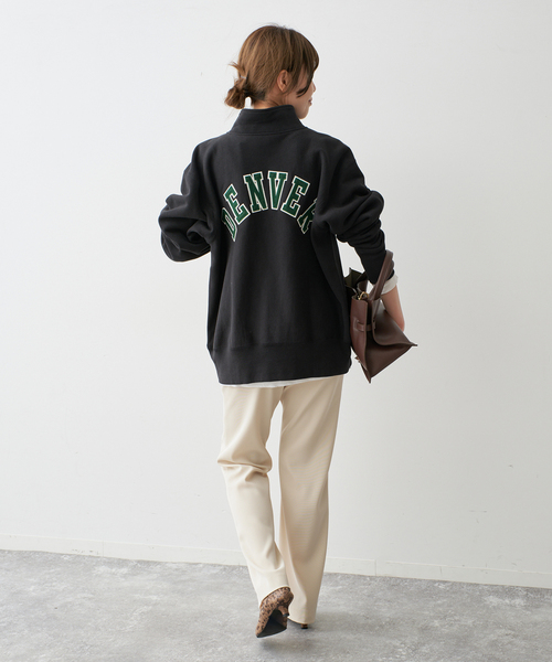 Spick & Span（スピックアンドスパン）の「Champion / チャンピオン REVERSE WEAVE(R) HALF ZIP SWEAT（スウェット・レディース・アイボリー/ブラック・MEDIUM）」の10枚目の写真