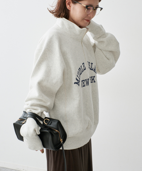 Spick & Span（スピックアンドスパン）の「Champion / チャンピオン REVERSE WEAVE(R) HALF ZIP SWEAT（スウェット・レディース・アイボリー/ブラック・MEDIUM）」の14枚目の写真