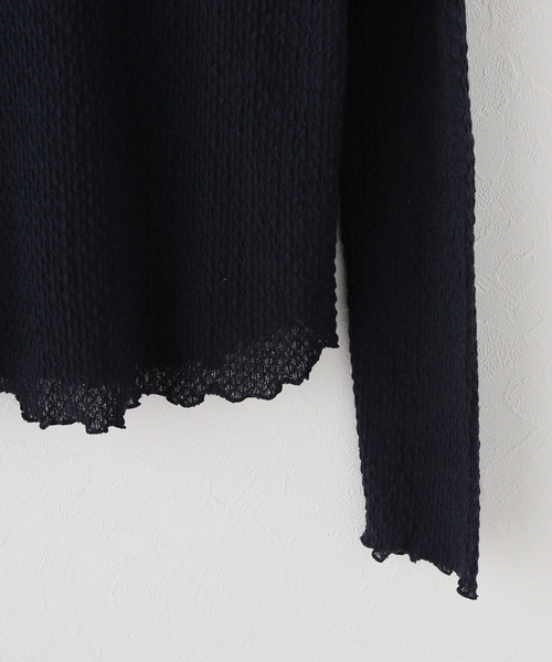 JOURNAL STANDARD relume（ジャーナルスタンダード　レリューム）の「コットンシアージャガードロングスリーブTEE（Tシャツ/カットソー・レディース・ホワイト/ネイビー/ブラウン・FREE）」の5枚目の写真