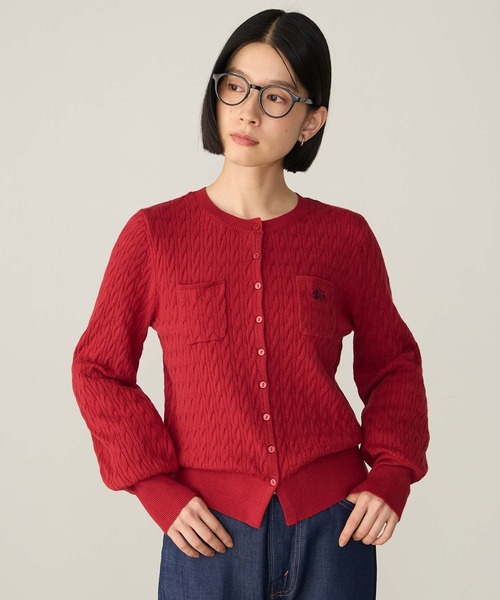 SAINT REPOS(サンルポ)の「【SAINT REPOS サンルポ別注】【至福のカヌレニット】ミニケーブルボリュームスリーブカーディガン(カーディガン/ボレロ・レディース・ブラウン/アイボリー/ネイビー/ブラック/レッド・FREE)」の5枚目の写真