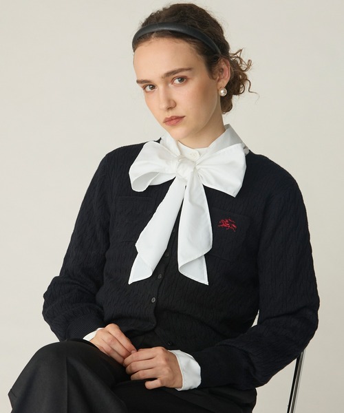 SAINT REPOS(サンルポ)の「【SAINT REPOS サンルポ別注】【至福のカヌレニット】ミニケーブルボリュームスリーブカーディガン(カーディガン/ボレロ・レディース・ブラウン/アイボリー/ネイビー/ブラック/レッド・FREE)」の1枚目の写真