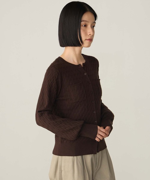 SAINT REPOS(サンルポ)の「【SAINT REPOS サンルポ別注】【至福のカヌレニット】ミニケーブルボリュームスリーブカーディガン(カーディガン/ボレロ・レディース・ブラウン/アイボリー/ネイビー/ブラック/レッド・FREE)」の12枚目の写真