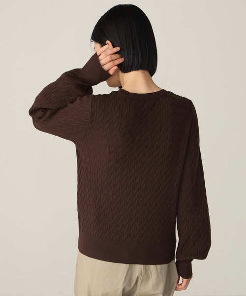 SAINT REPOS(サンルポ)の「【SAINT REPOS サンルポ別注】【至福のカヌレニット】ミニケーブルボリュームスリーブカーディガン(カーディガン/ボレロ・レディース・ブラウン/アイボリー/ネイビー/ブラック/レッド・FREE)」の13枚目の写真