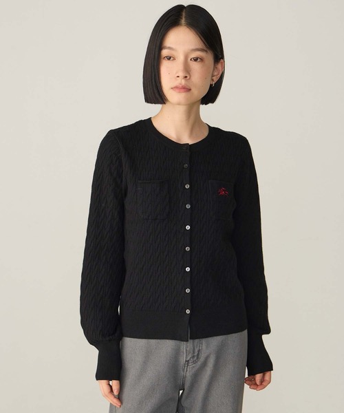 SAINT REPOS(サンルポ)の「【SAINT REPOS サンルポ別注】【至福のカヌレニット】ミニケーブルボリュームスリーブカーディガン(カーディガン/ボレロ・レディース・ブラウン/アイボリー/ネイビー/ブラック/レッド・FREE)」の6枚目の写真