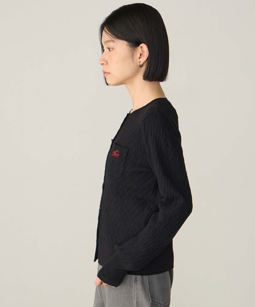 SAINT REPOS(サンルポ)の「【SAINT REPOS サンルポ別注】【至福のカヌレニット】ミニケーブルボリュームスリーブカーディガン(カーディガン/ボレロ・レディース・ブラウン/アイボリー/ネイビー/ブラック/レッド・FREE)」の7枚目の写真