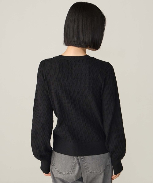 SAINT REPOS(サンルポ)の「【SAINT REPOS サンルポ別注】【至福のカヌレニット】ミニケーブルボリュームスリーブカーディガン(カーディガン/ボレロ・レディース・ブラウン/アイボリー/ネイビー/ブラック/レッド・FREE)」の8枚目の写真