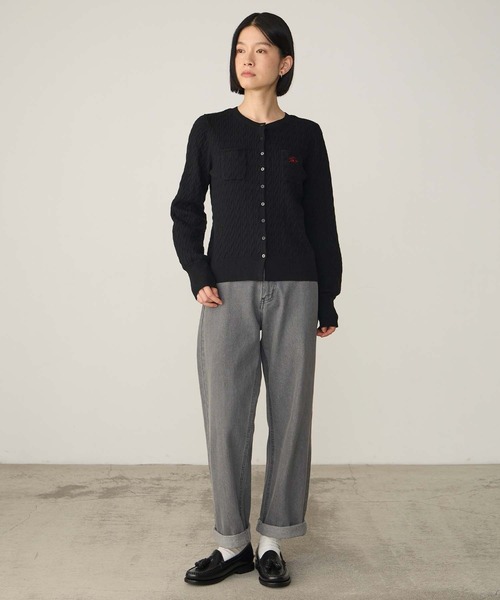 SAINT REPOS(サンルポ)の「【SAINT REPOS サンルポ別注】【至福のカヌレニット】ミニケーブルボリュームスリーブカーディガン(カーディガン/ボレロ・レディース・ブラウン/アイボリー/ネイビー/ブラック/レッド・FREE)」の9枚目の写真