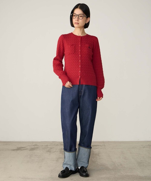 SAINT REPOS(サンルポ)の「【SAINT REPOS サンルポ別注】【至福のカヌレニット】ミニケーブルボリュームスリーブカーディガン(カーディガン/ボレロ・レディース・ブラウン/アイボリー/ネイビー/ブラック/レッド・FREE)」の22枚目の写真