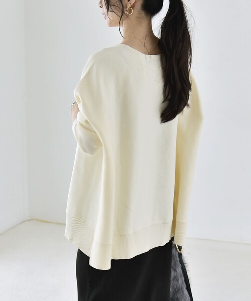 quaranciel(カランシエル)の「〈洗濯機可能〉ボートネック ワイド ニット プルオーバー 26AW(ニット/セーター・レディース・オレンジ/グレー/オフホワイト・ONE SIZE)」の19枚目の写真