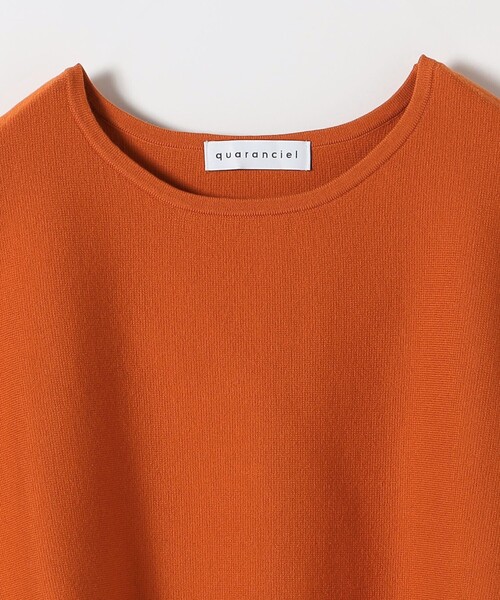 quaranciel(カランシエル)の「〈洗濯機可能〉ボートネック ワイド ニット プルオーバー 26AW(ニット/セーター・レディース・オレンジ/グレー/オフホワイト・ONE SIZE)」の4枚目の写真