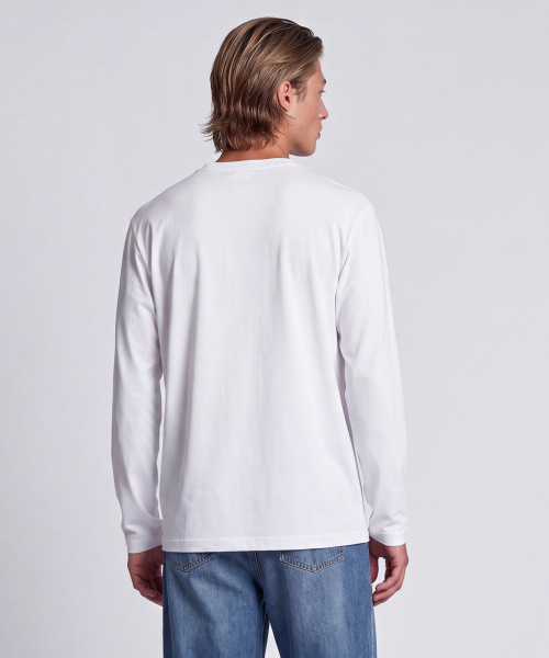 BASIC HOUSE（ベーシックハウス）の「[3PACK] 綿30番手 レギュラーフィット ラウンドネック 長袖Tシャツ (3パック)（Tシャツ/カットソー・メンズ・ブラック/ホワイト・90/95/100/105/110/115）」の5枚目の写真