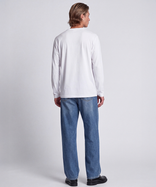 BASIC HOUSE（ベーシックハウス）の「[3PACK] 綿30番手 レギュラーフィット ラウンドネック 長袖Tシャツ (3パック)（Tシャツ/カットソー・メンズ・ブラック/ホワイト・90/95/100/105/110/115）」の10枚目の写真