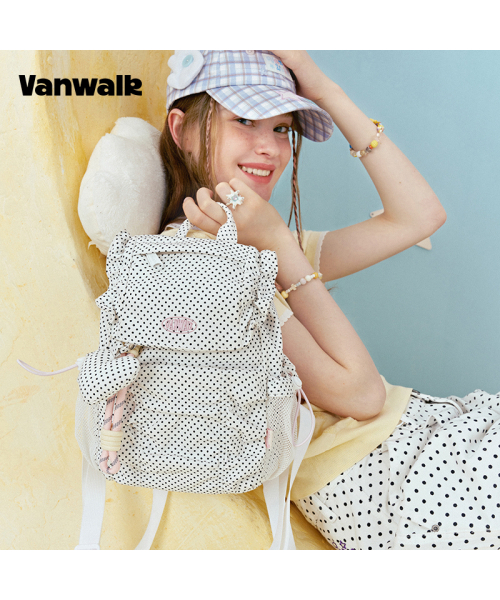 VANWALK（バンウォーク）の「クラウドミニバックパック[ブラック＆ホワイト]（バックパック/リュック・レディース・ホワイト・FREE）」の2枚目の写真